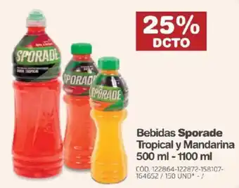 Makro Bebidas Sporade Tropical y Mandarina oferta
