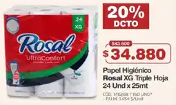 Makro Papel Higiénico Rosal XG Triple Hoja oferta