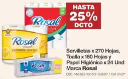 Makro Servilletas, Toalla, Papel Higiénico Pack Marca Rosal oferta