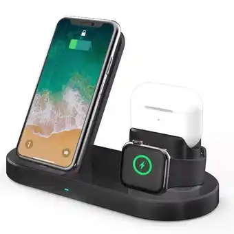Falabella Base Carga Soporte Inalambrica 3 En 1 Para Celular Audífonos Y Reloj oferta