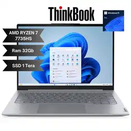 Falabella THINKBOOK INTEL RYZEN 7 7730U - Ram 24GB DDR5 - 1Tera SSD - WIN 11 PRO 14 - RJ45 oferta