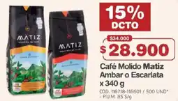 Makro Café Molido Matiz Ambar o Escarlata oferta