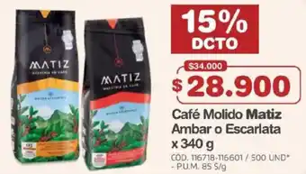 Makro Café Molido Matiz Ambar o Escarlata oferta