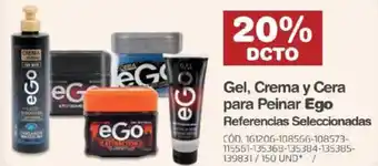 Makro Gel, Crema y Cera para Peinar Ego Referencias Seleccionadas oferta