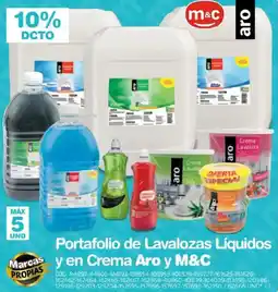 Makro Portafolio de Lavalozas Líquidos y en Crema Aro y M&C oferta