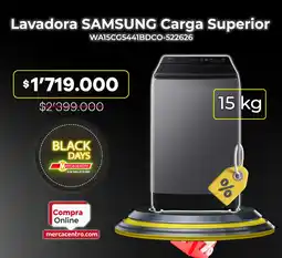 MercaCentro Lavadora SAMSUNG Carga Superior WA15CG5441BDCO-522626 oferta