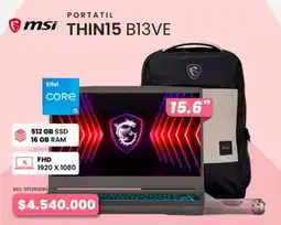 Compulago MSi portatil thin15 B13VE oferta