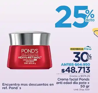 FarmaTodo Crema facial Ponds anti edad dia pote oferta