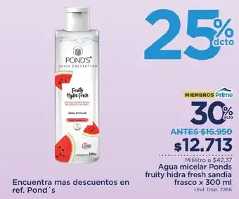 FarmaTodo Agua micelar Ponds fruity hidra fresh sandia frasco oferta