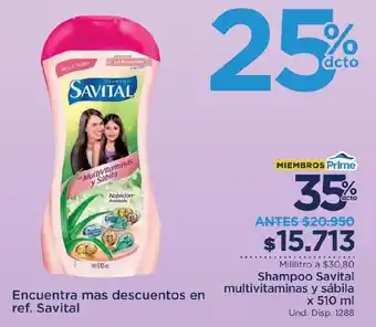 FarmaTodo Shampoo Savital multivitaminas y sábila oferta
