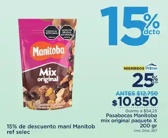 FarmaTodo Pasabocas Manitoba mix original paquete oferta