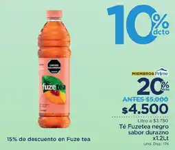 FarmaTodo Té Fuzetea negro sabor durazno oferta