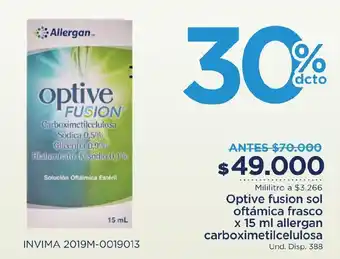 FarmaTodo Optive fusion sol oftámica frasco allergan carboximetilcelulosa oferta