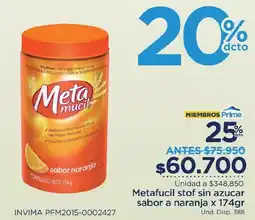 FarmaTodo Metafucil stof sin azucar sabor a naranja oferta