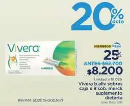 FarmaTodo Vivera b.aliv sobres caja merck suplemento dietario oferta