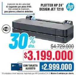 Alkosto Hp plotter hp 24" design jet t210 oferta