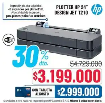 Alkosto Hp plotter hp 24" design jet t210 oferta