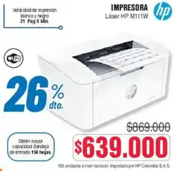 Alkosto Hp impresora láser M111W oferta