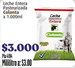 La Gran Colombia Colanta Leche Entera Pasteurizada oferta