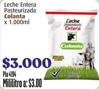 La Gran Colombia Colanta Leche Entera Pasteurizada oferta