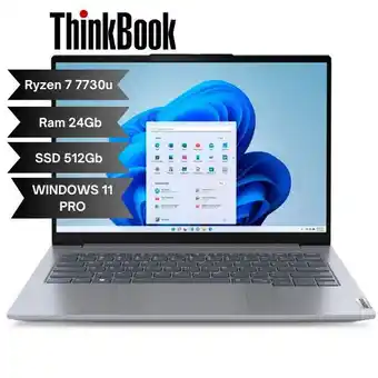 Falabella THINKBOOK INTEL RYZEN 7 7730U - Ram 24GB DDR5 - 512Gb SSD - WIN 11 PRO 14 - RJ45 oferta