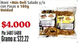 La Gran Colombia Maní +Más Deli Salado y/o con Pasas oferta