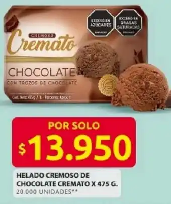 Ara Cremato cremoso helado de chocolate oferta