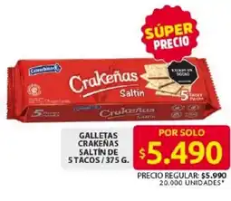 Ara Galletas crakeñas saltín de 5 tacos oferta