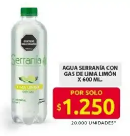 Ara Serranía agua con gas de lima limón oferta