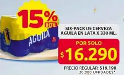 Ara Six-pack de cerveza aguila en lata oferta