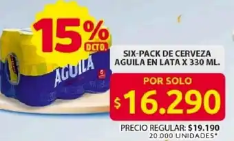 Ara Six-pack de cerveza aguila en lata oferta
