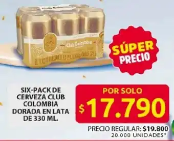 Ara Six-pack de cerveza club colombia dorada en lata oferta