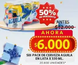 Ara Six-pack de cerveza aguila en lata oferta