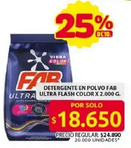 Ara Fab ultra detergente en polvo ultra flash color oferta