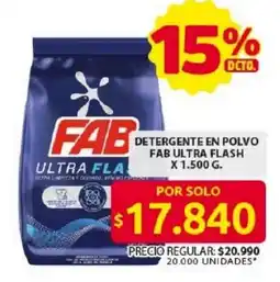 Ara Fab ultra flash detergente en polvo oferta