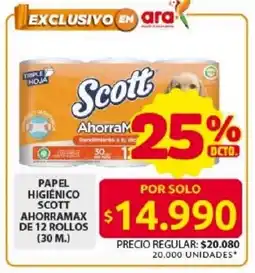 Ara Scott ahorrama papel higiénico oferta