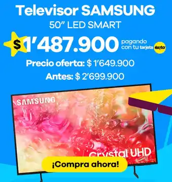 Éxito Samsung televisor led smart 50" oferta