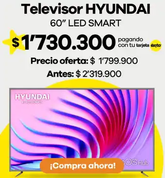 Éxito Hyundai televisor led smart 60" oferta