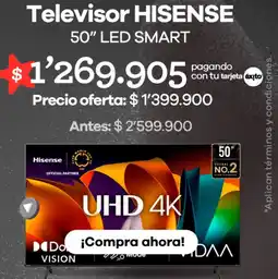 Éxito Hisense televisor led smart 50" oferta