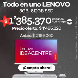 Éxito Lenovo todo en uno oferta