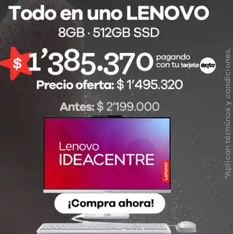Éxito Lenovo todo en uno oferta