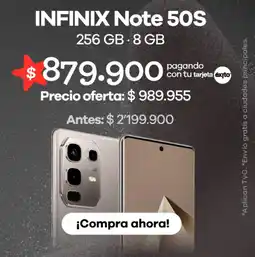 Éxito Infinix note 50s oferta