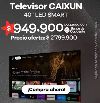 Éxito Caixun televisor led smart 40" oferta
