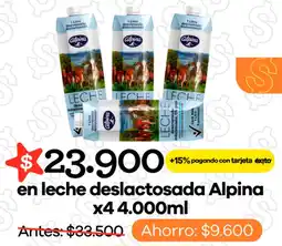 Éxito Alpina en leche deslactosada oferta