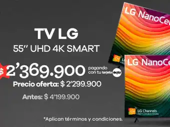 Éxito Lg nanocell uhd 4k smart 55" oferta