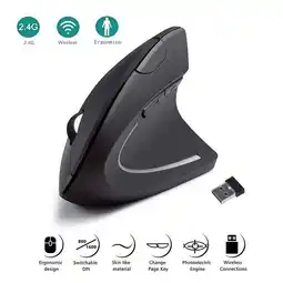 Falabella Mouse Vertical Inalámbrico 24g Ergonómico Color Negro oferta