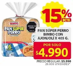 Ara Bimbo pan súper perro con ajonjolí oferta