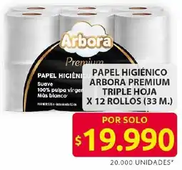 Ara Papel higiéni papel higiénico arbora premium triple hoja oferta