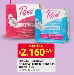 Ara Rosé toallas higiénicas delgadas o ultradelgadas oferta