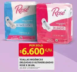 Ara Rosé toallas higiénicas delgadas o ultradelgadas oferta